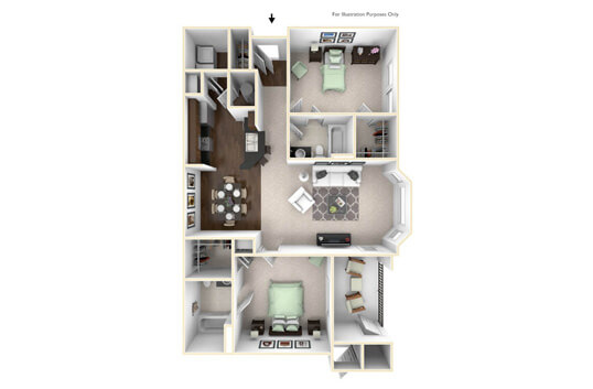 2 Bed 2 Bath 1,112 Sq Ft